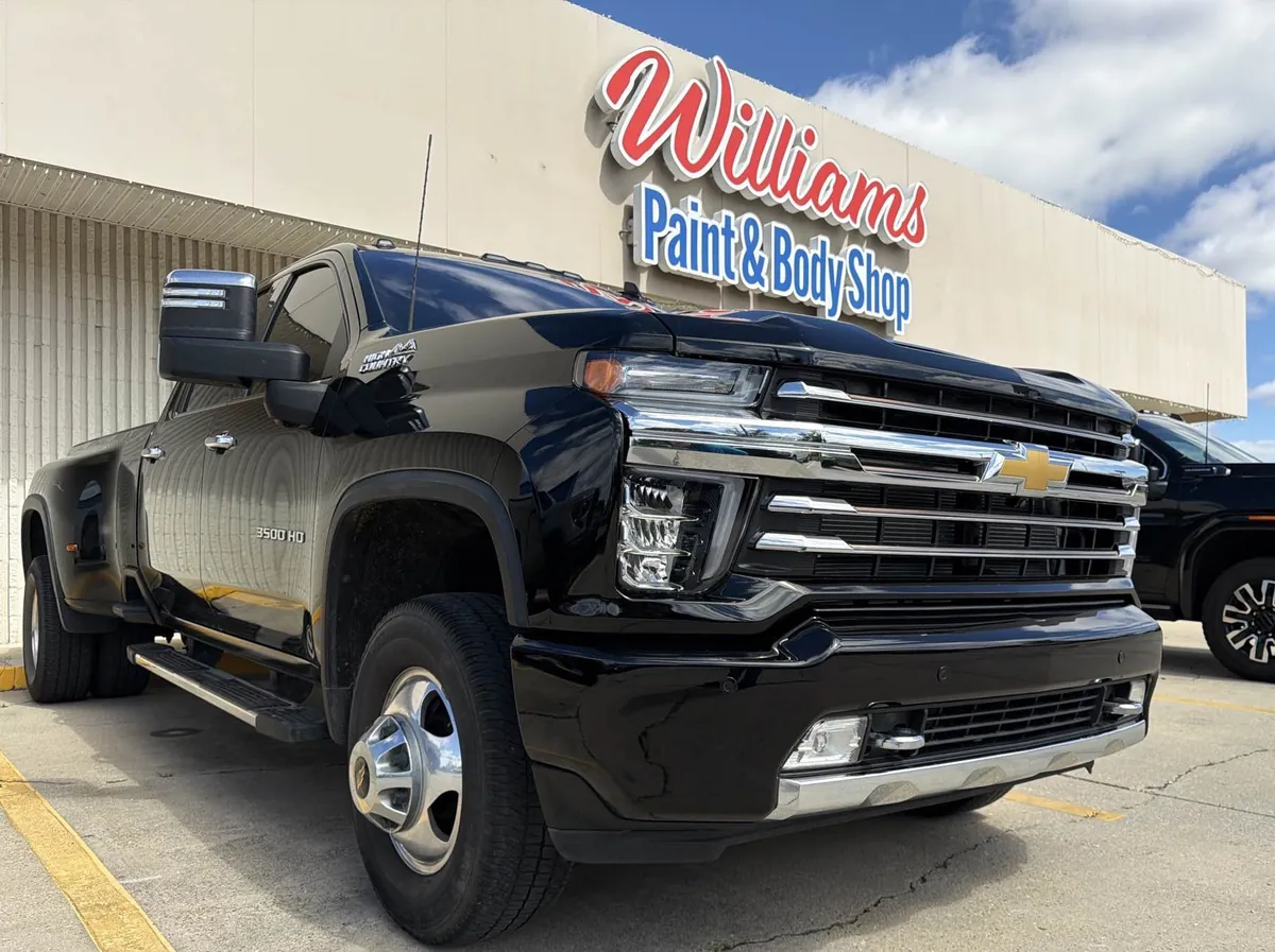 After front-end collision repair on a 2022 Chevrolet Silverado 3500HD